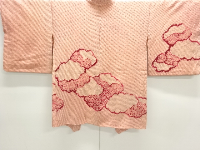 アンティーク　本総絞り　雲に花模様絵羽織